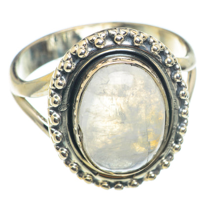 Rainbow Moonstone Rings handcrafted by Ana Silver Co - RING71176