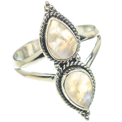 Rainbow Moonstone Rings handcrafted by Ana Silver Co - RING71178