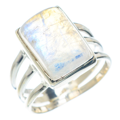 Rainbow Moonstone Rings handcrafted by Ana Silver Co - RING71217