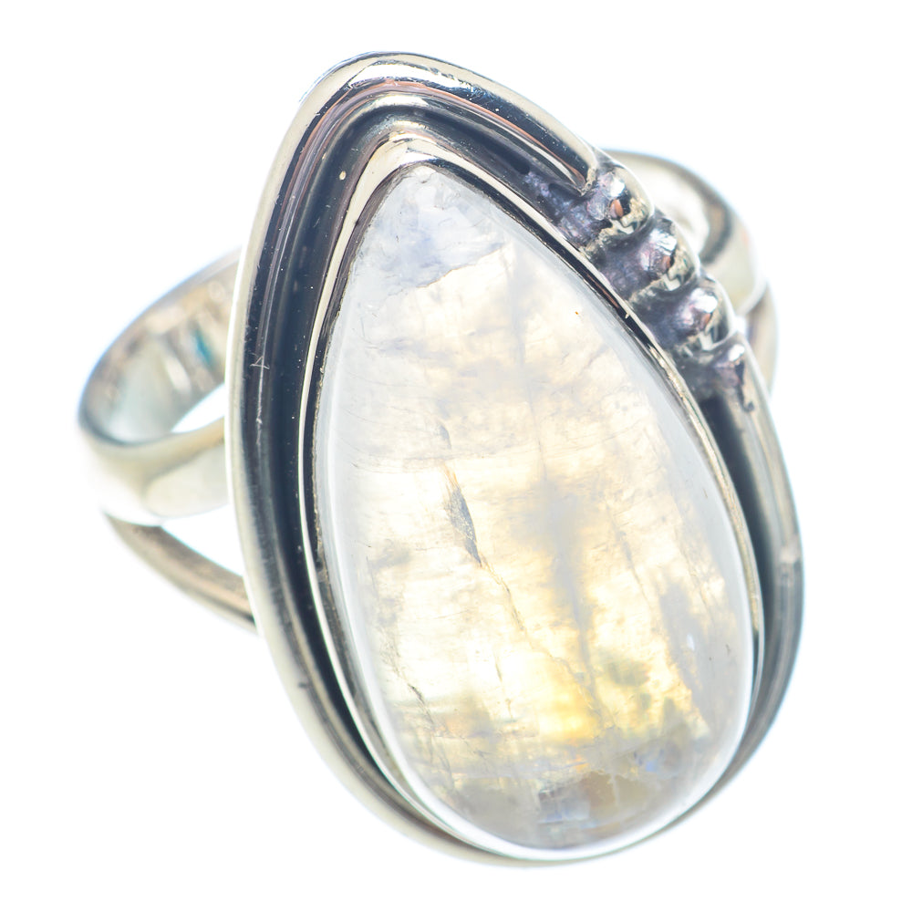 Rainbow Moonstone Rings handcrafted by Ana Silver Co - RING71220