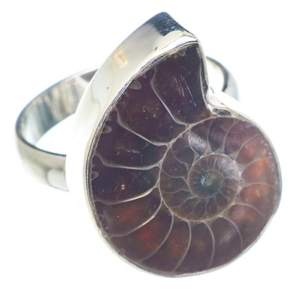Ammonite Fossil Rings handcrafted by Ana Silver Co - RING71239