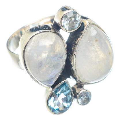 Rainbow Moonstone Rings handcrafted by Ana Silver Co - RING71256