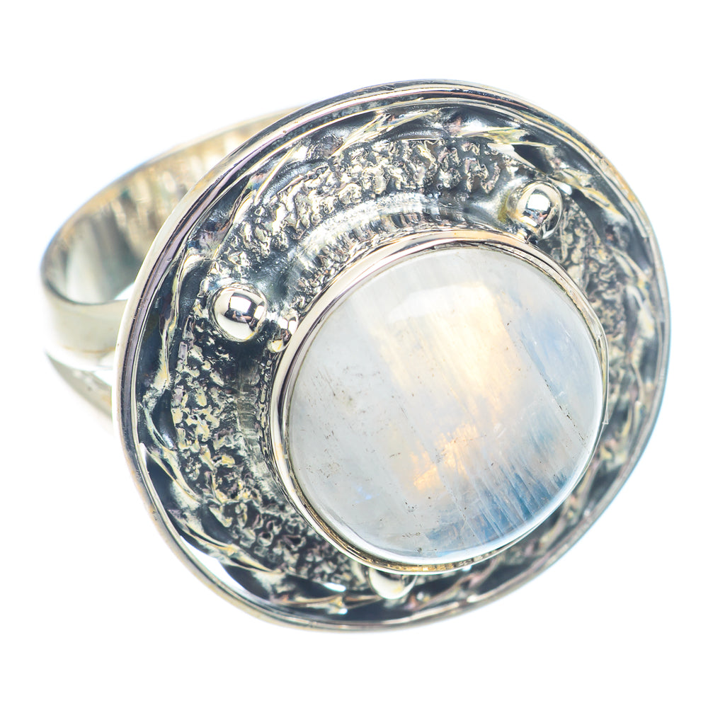 Rainbow Moonstone Rings handcrafted by Ana Silver Co - RING71257