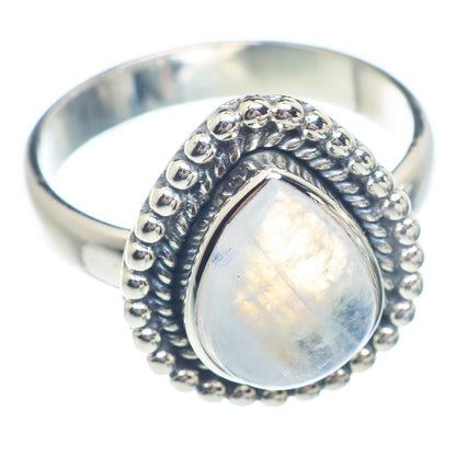 Rainbow Moonstone Rings handcrafted by Ana Silver Co - RING71291