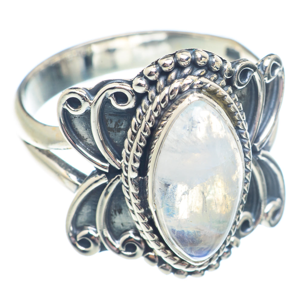 Rainbow Moonstone Rings handcrafted by Ana Silver Co - RING71295