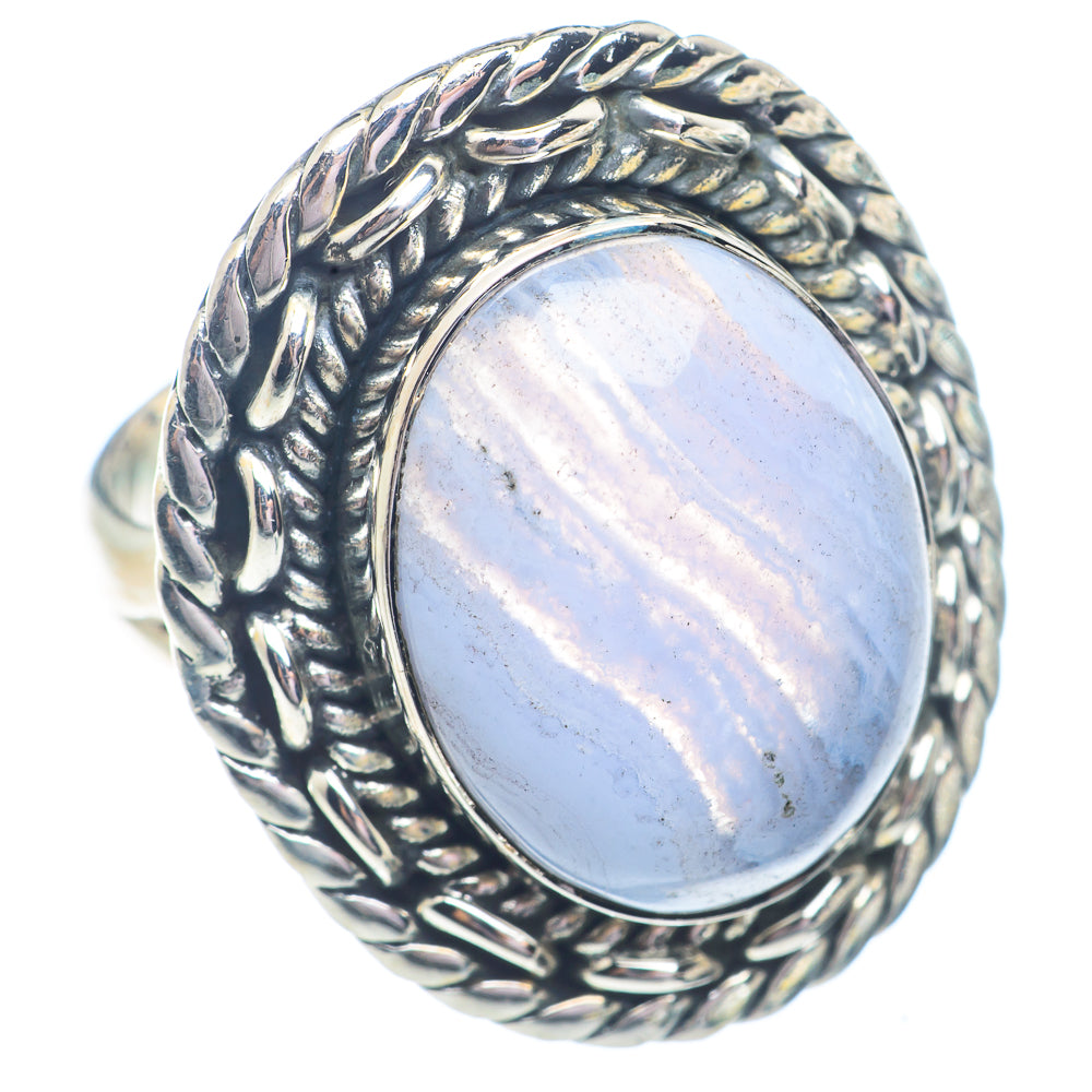 Blue Lace Agate Rings handcrafted by Ana Silver Co - RING71364