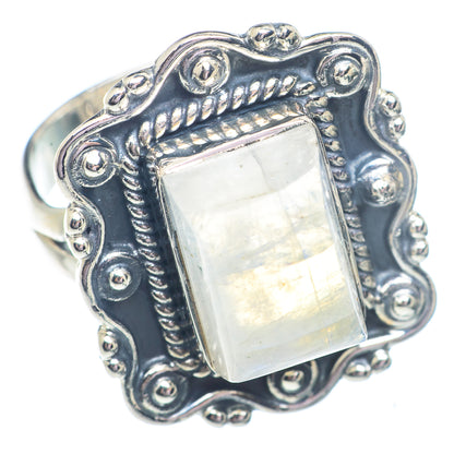 Rainbow Moonstone Rings handcrafted by Ana Silver Co - RING71365