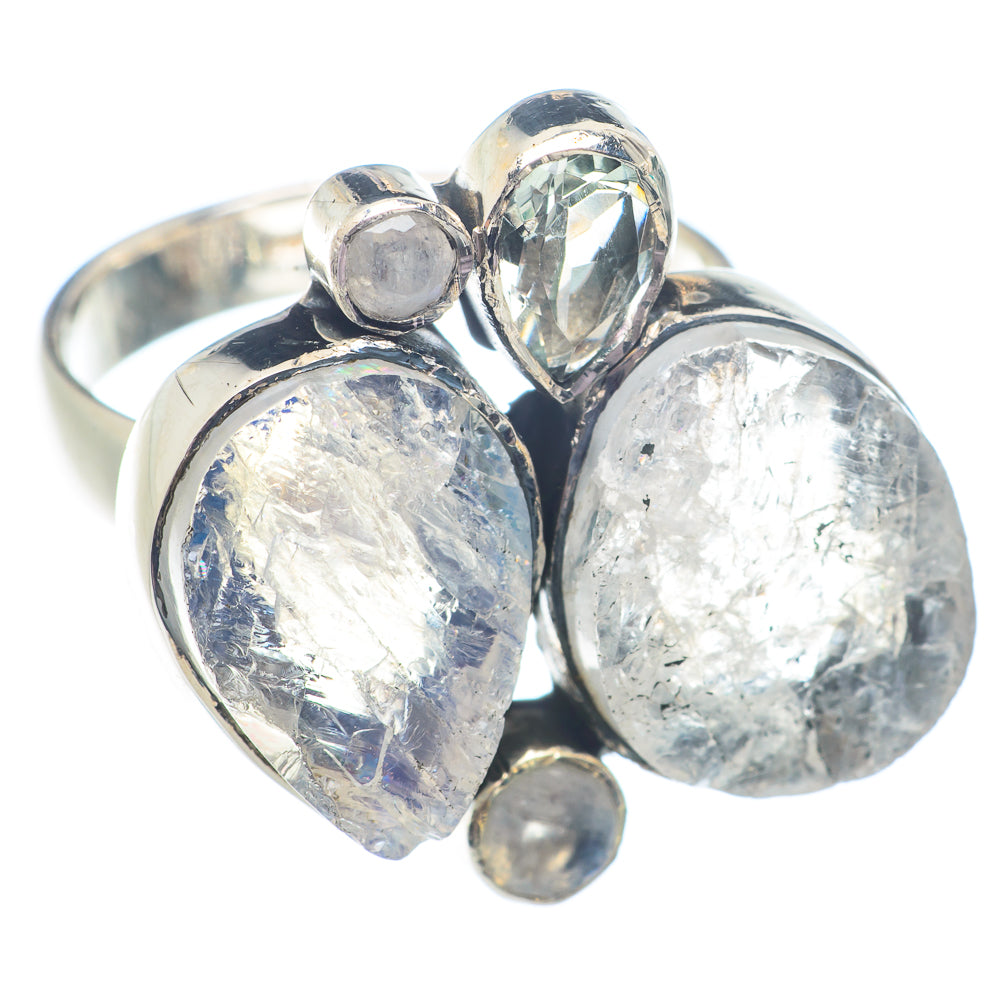 Rainbow Moonstone Rings handcrafted by Ana Silver Co - RING71367