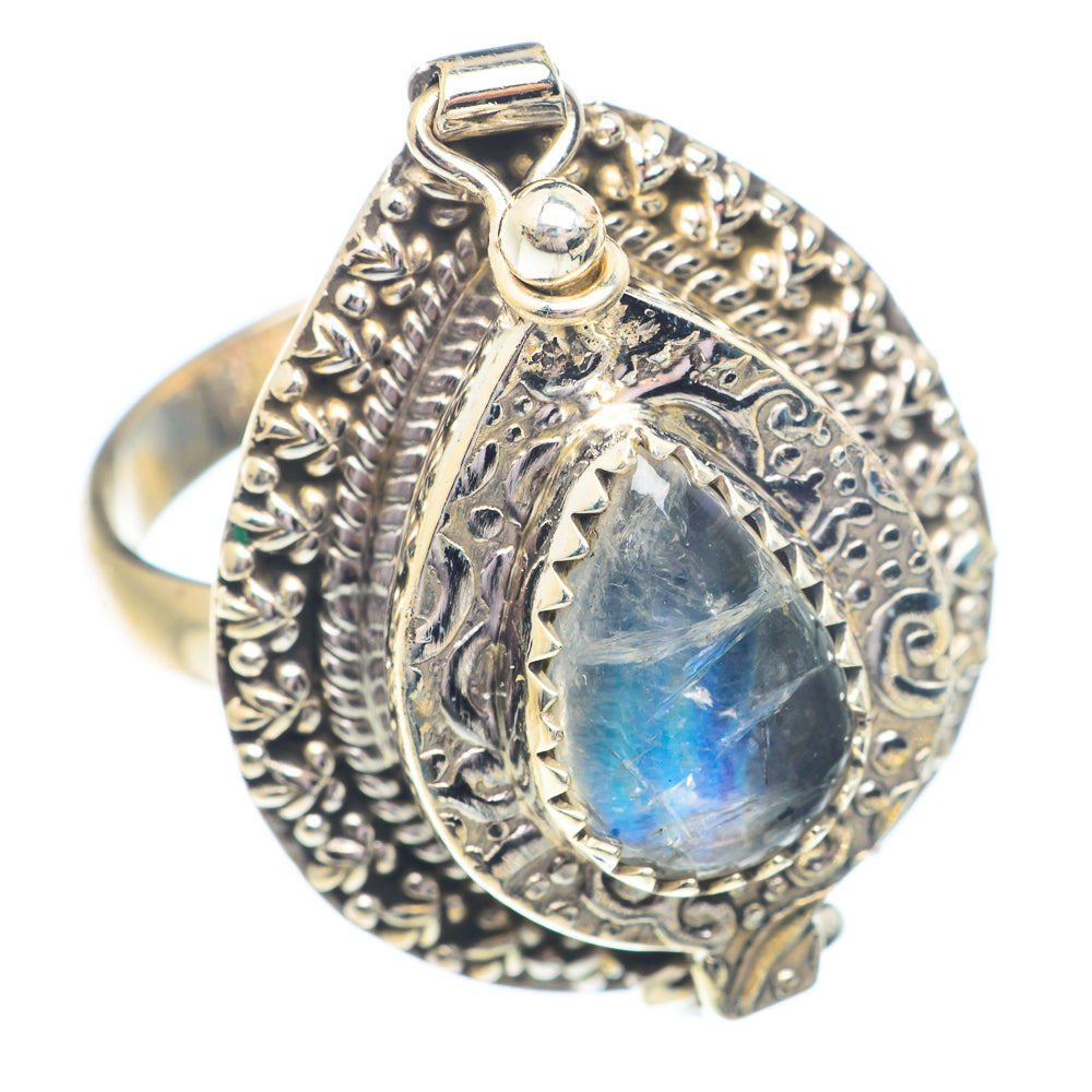 Rainbow Moonstone Rings handcrafted by Ana Silver Co - RING71411