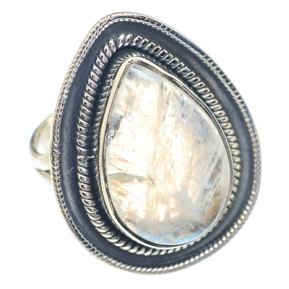 Rainbow Moonstone Rings handcrafted by Ana Silver Co - RING71414