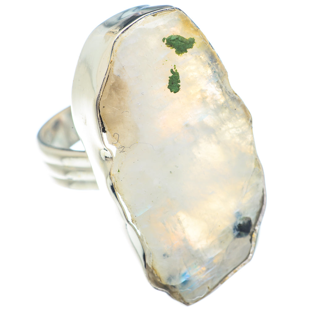 Rainbow Moonstone Rings handcrafted by Ana Silver Co - RING71448