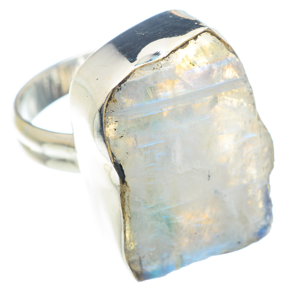 Rainbow Moonstone Rings handcrafted by Ana Silver Co - RING71451