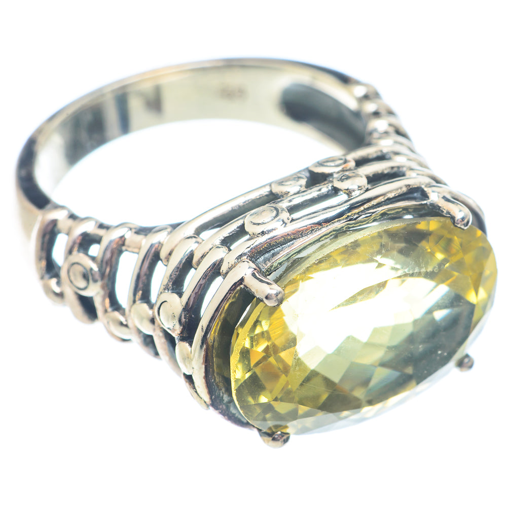 Lemon Chrysoprase Rings handcrafted by Ana Silver Co - RING71460