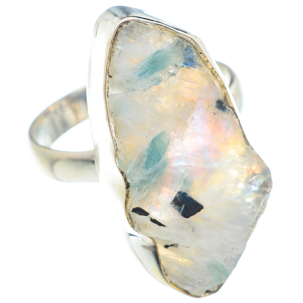 Rainbow Moonstone Rings handcrafted by Ana Silver Co - RING71486