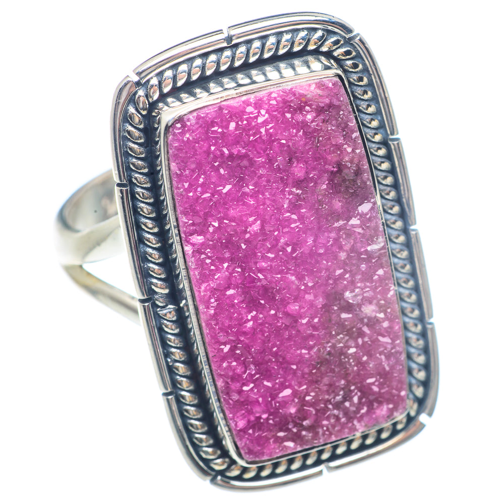 Cobalto Calcite Druzy Rings handcrafted by Ana Silver Co - RING71507