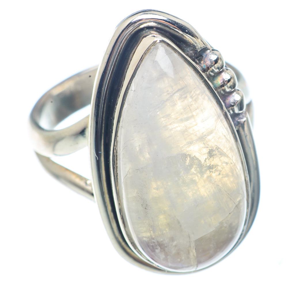 Rainbow Moonstone Rings handcrafted by Ana Silver Co - RING71521