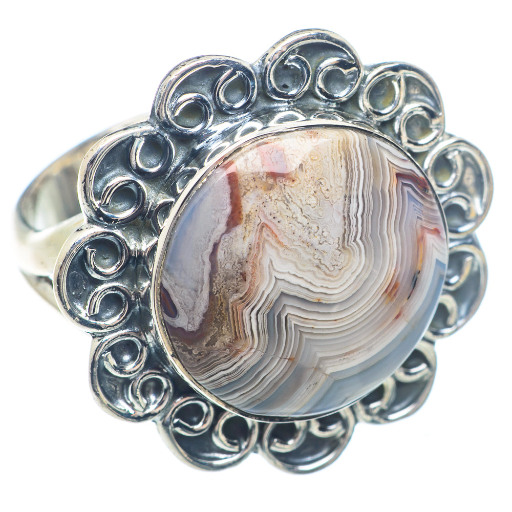 Laguna Lace Agate Rings handcrafted by Ana Silver Co - RING71543