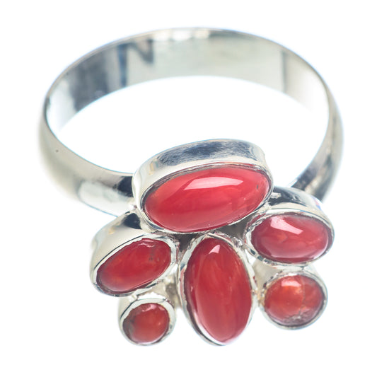 Red Coral Rings handcrafted by Ana Silver Co - RING71555
