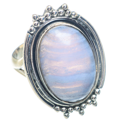 Blue Lace Agate Rings handcrafted by Ana Silver Co - RING71565