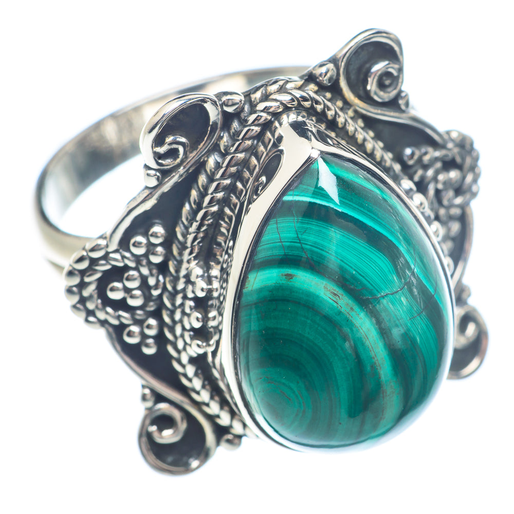 Malachite Rings handcrafted by Ana Silver Co - RING71576