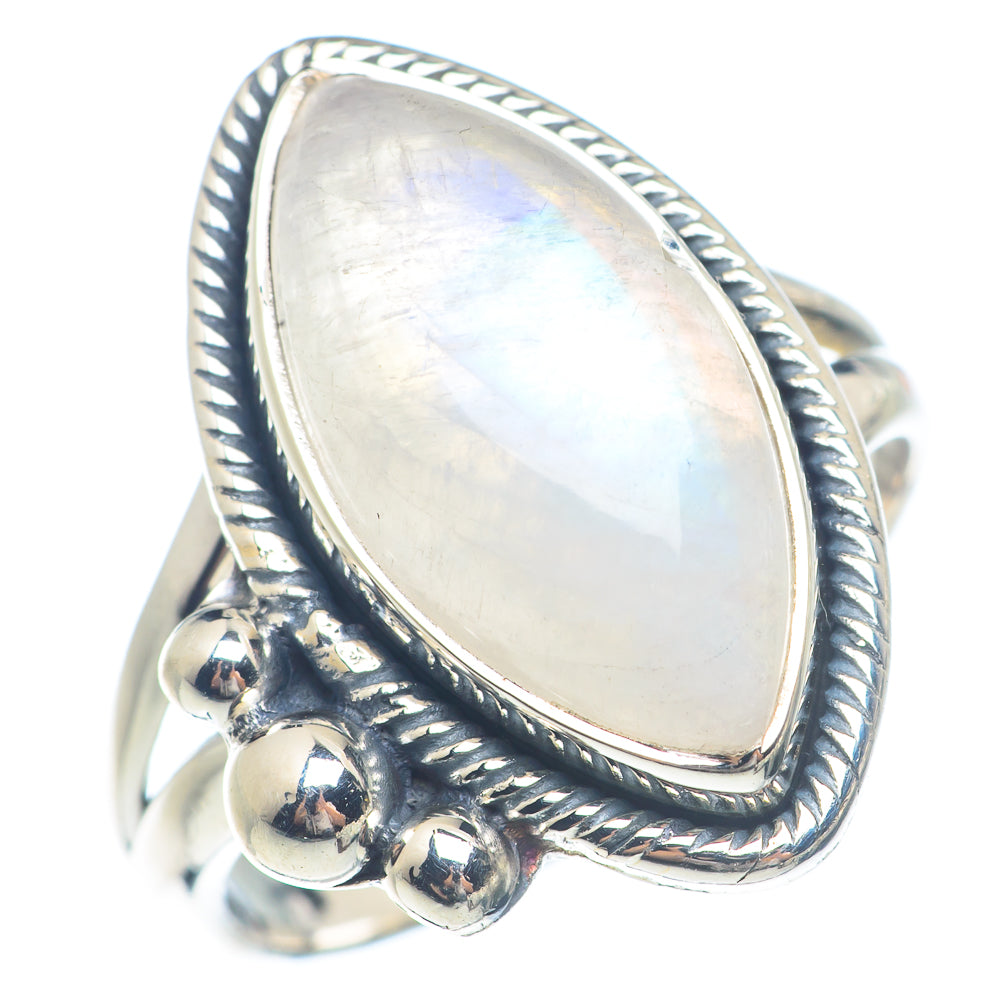 Rainbow Moonstone Rings handcrafted by Ana Silver Co - RING71600