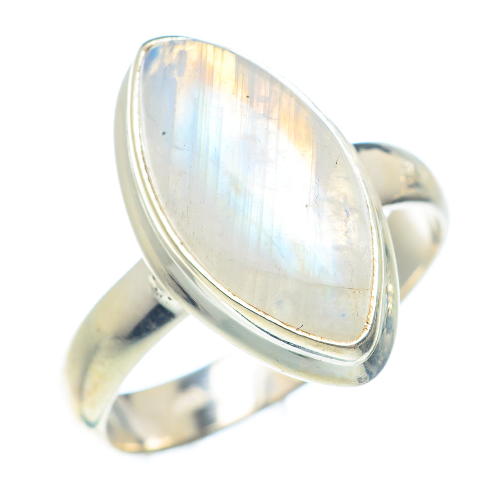 Rainbow Moonstone Rings handcrafted by Ana Silver Co - RING71602