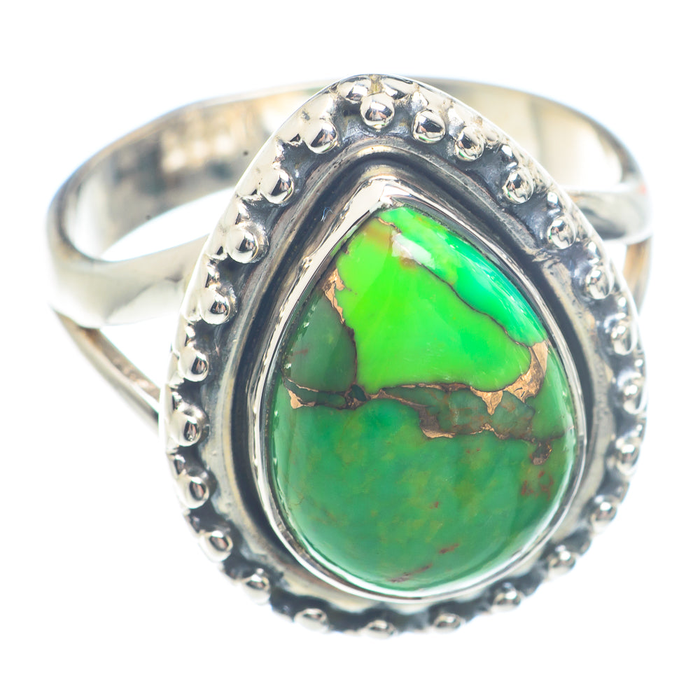 Green Copper Composite Turquoise Rings handcrafted by Ana Silver Co - RING71652