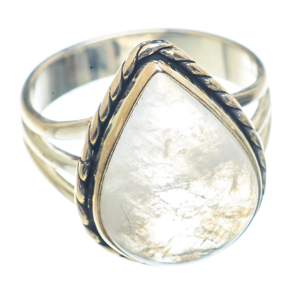 Rainbow Moonstone Rings handcrafted by Ana Silver Co - RING71673