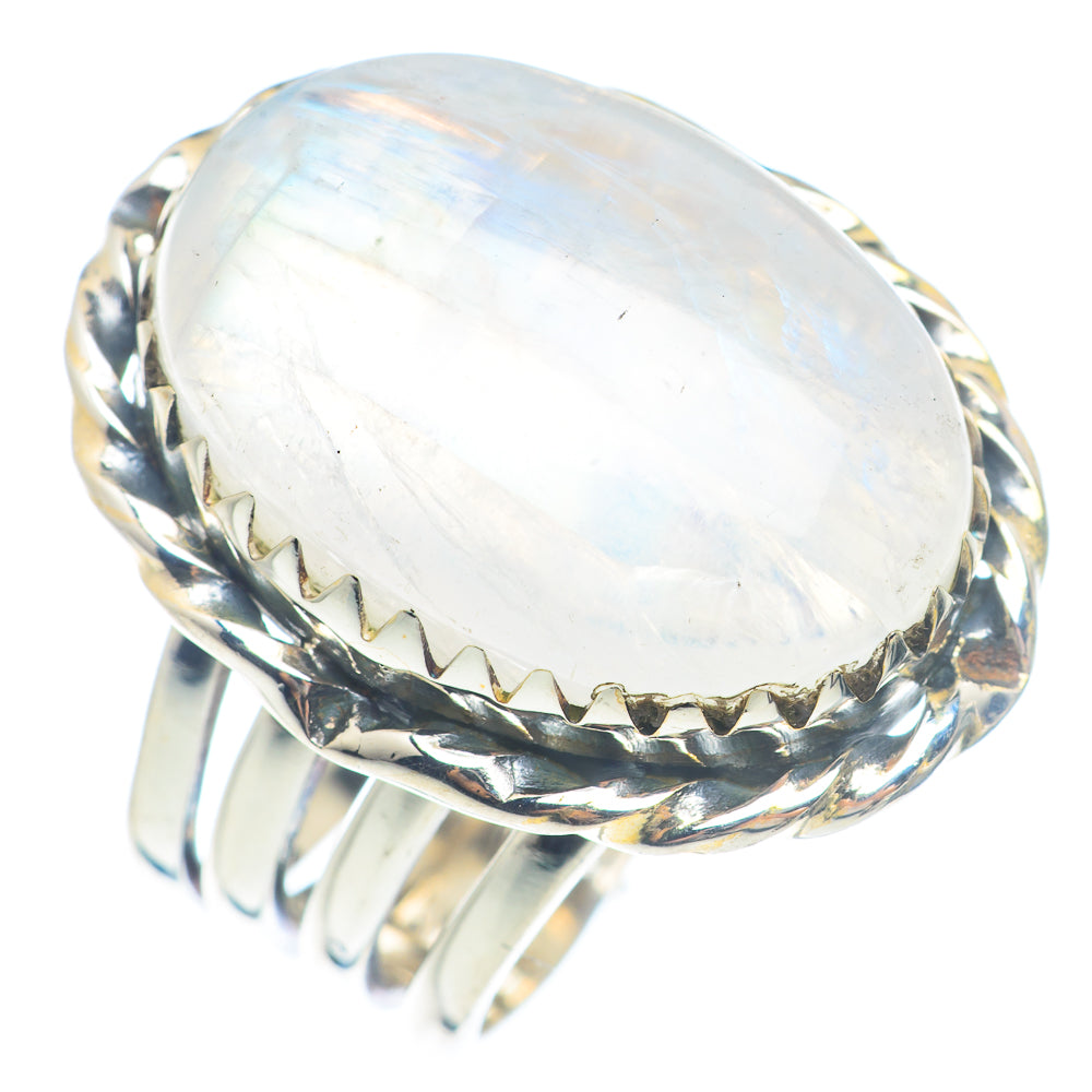 Rainbow Moonstone Rings handcrafted by Ana Silver Co - RING71676