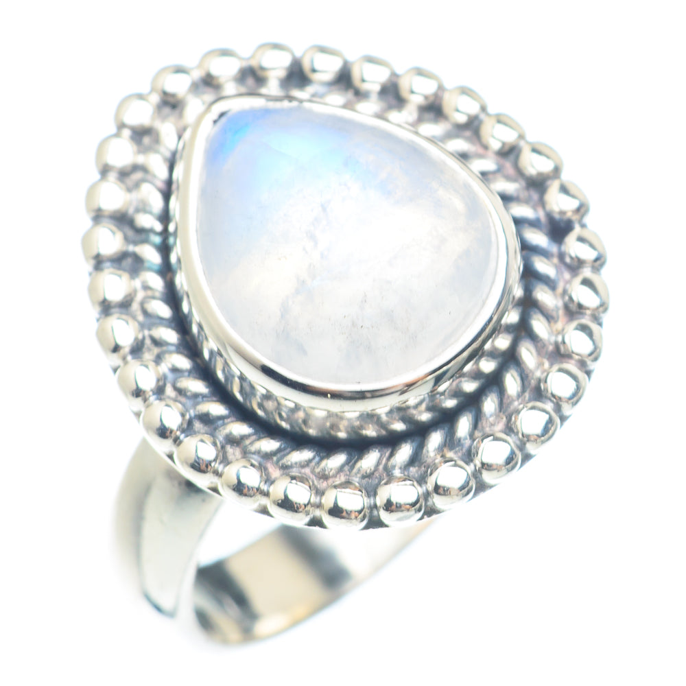 Rainbow Moonstone Rings handcrafted by Ana Silver Co - RING71712