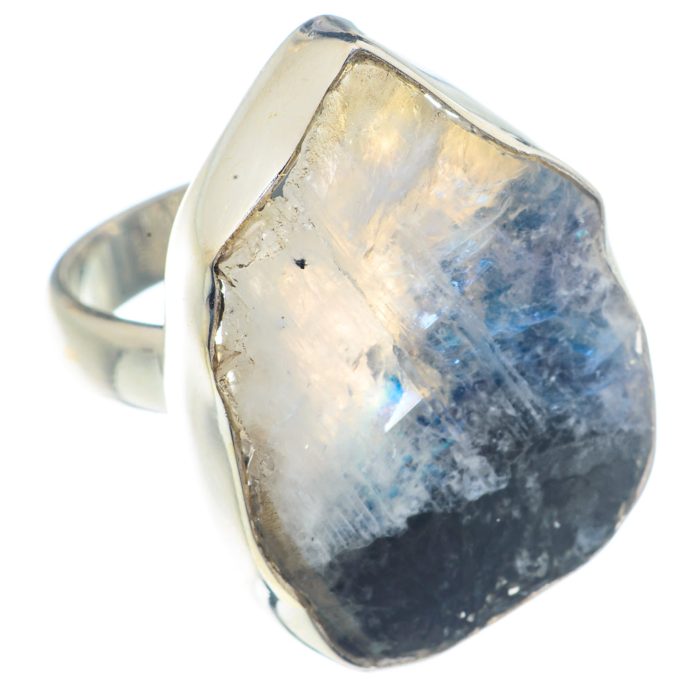 Rainbow Moonstone Rings handcrafted by Ana Silver Co - RING71713
