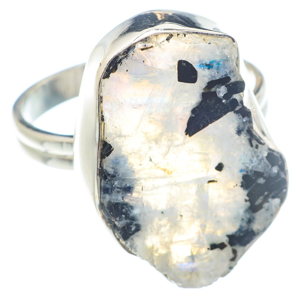 Rainbow Moonstone Rings handcrafted by Ana Silver Co - RING71745