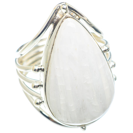 White Scolecite Rings handcrafted by Ana Silver Co - RING71746