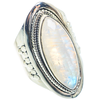 Rainbow Moonstone Rings handcrafted by Ana Silver Co - RING71748