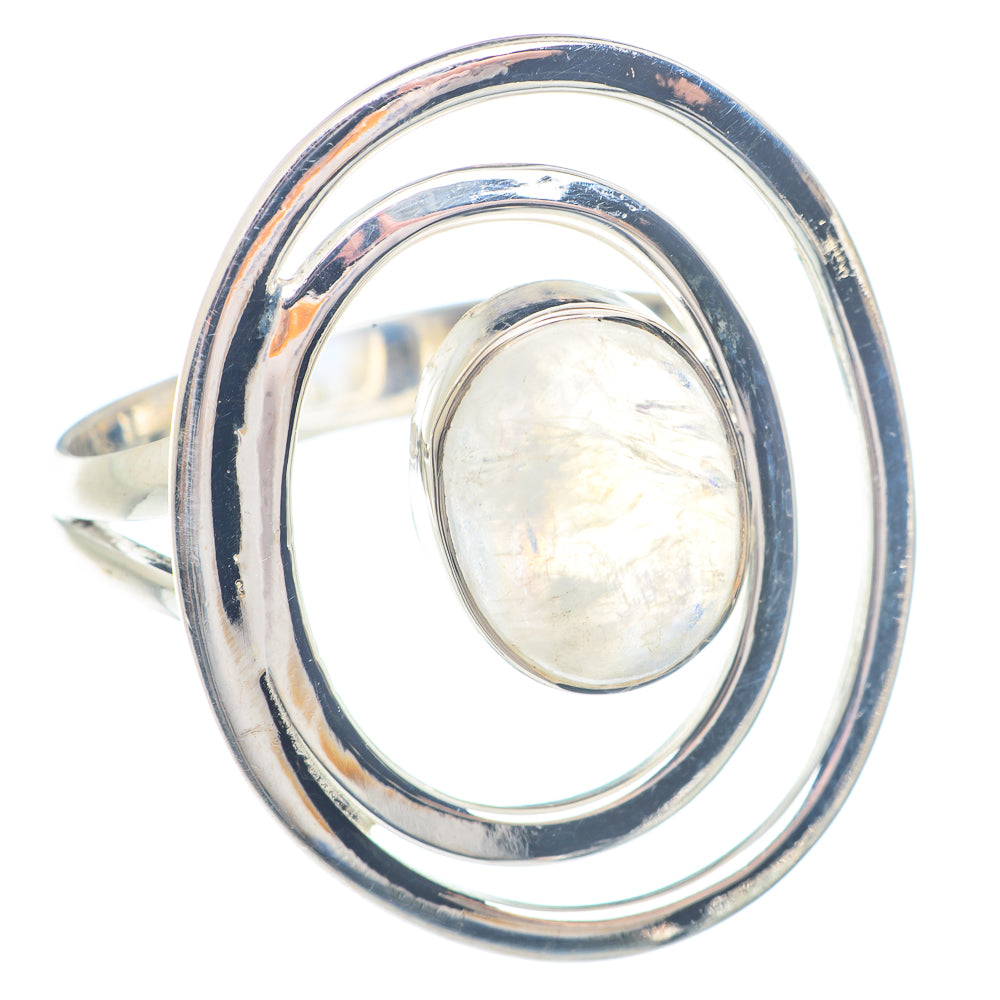 Rainbow Moonstone Rings handcrafted by Ana Silver Co - RING71749
