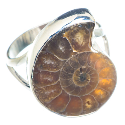 Ammonite Fossil Rings handcrafted by Ana Silver Co - RING71780