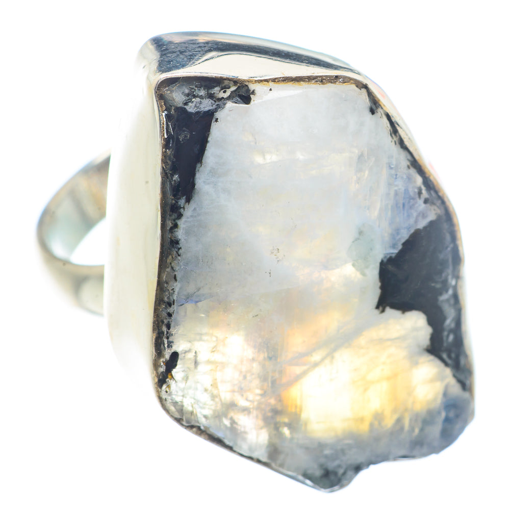 Rainbow Moonstone Rings handcrafted by Ana Silver Co - RING71798