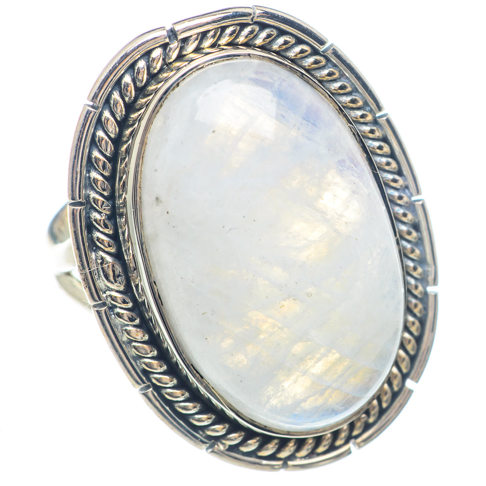 Rainbow Moonstone Rings handcrafted by Ana Silver Co - RING71800