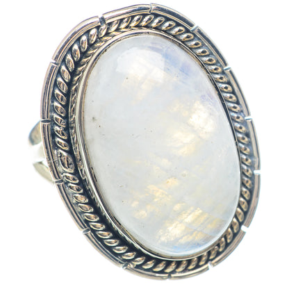 Rainbow Moonstone Rings handcrafted by Ana Silver Co - RING71800
