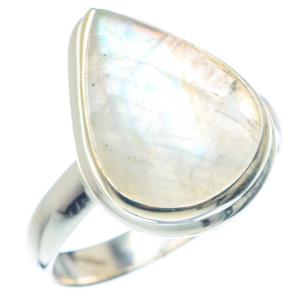 Rainbow Moonstone Rings handcrafted by Ana Silver Co - RING71842