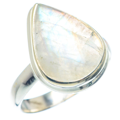 Rainbow Moonstone Rings handcrafted by Ana Silver Co - RING71842