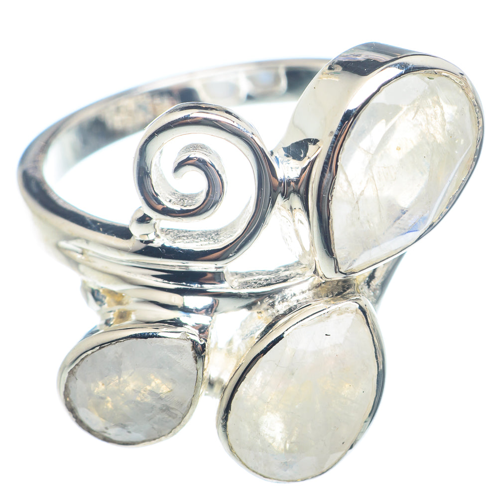 Rainbow Moosntone Rings handcrafted by Ana Silver Co - RING71844