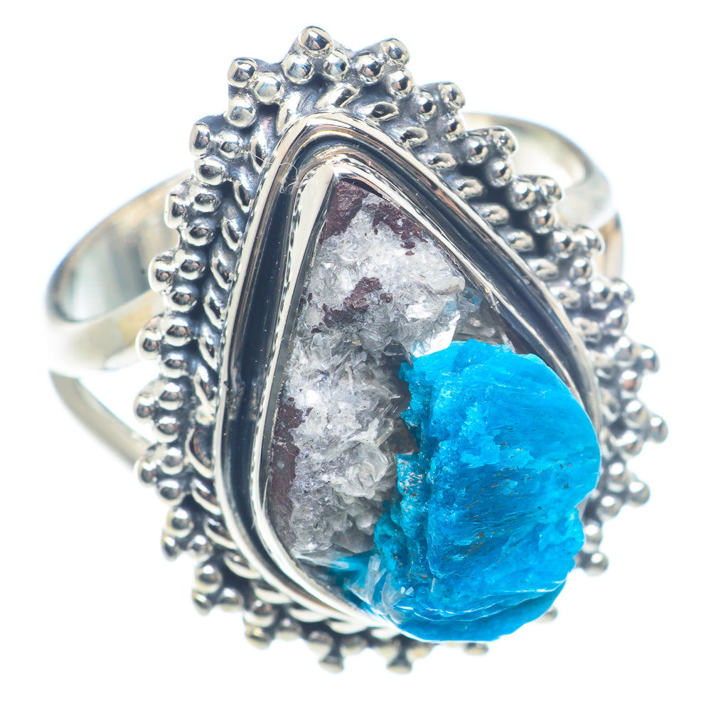 Cavansite Crystal Rings handcrafted by Ana Silver Co - RING71848