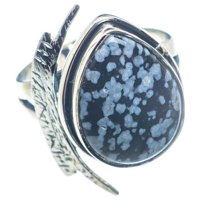 Snowflake Obsidian Rings handcrafted by Ana Silver Co - RING71881
