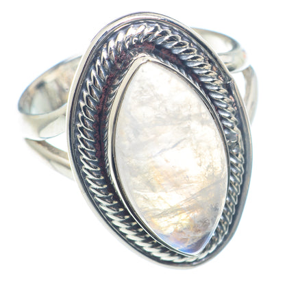 Rainbow Moonstone Rings handcrafted by Ana Silver Co - RING71887