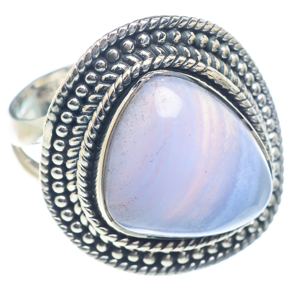 Blue Lace Agate Rings handcrafted by Ana Silver Co - RING71956