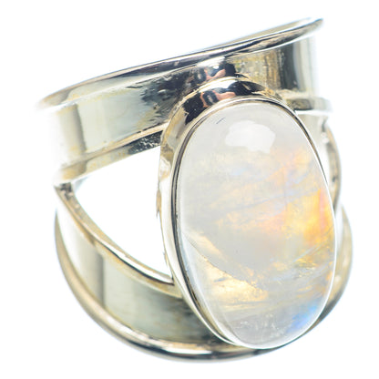 Rainbow Moonstone Rings handcrafted by Ana Silver Co - RING71957
