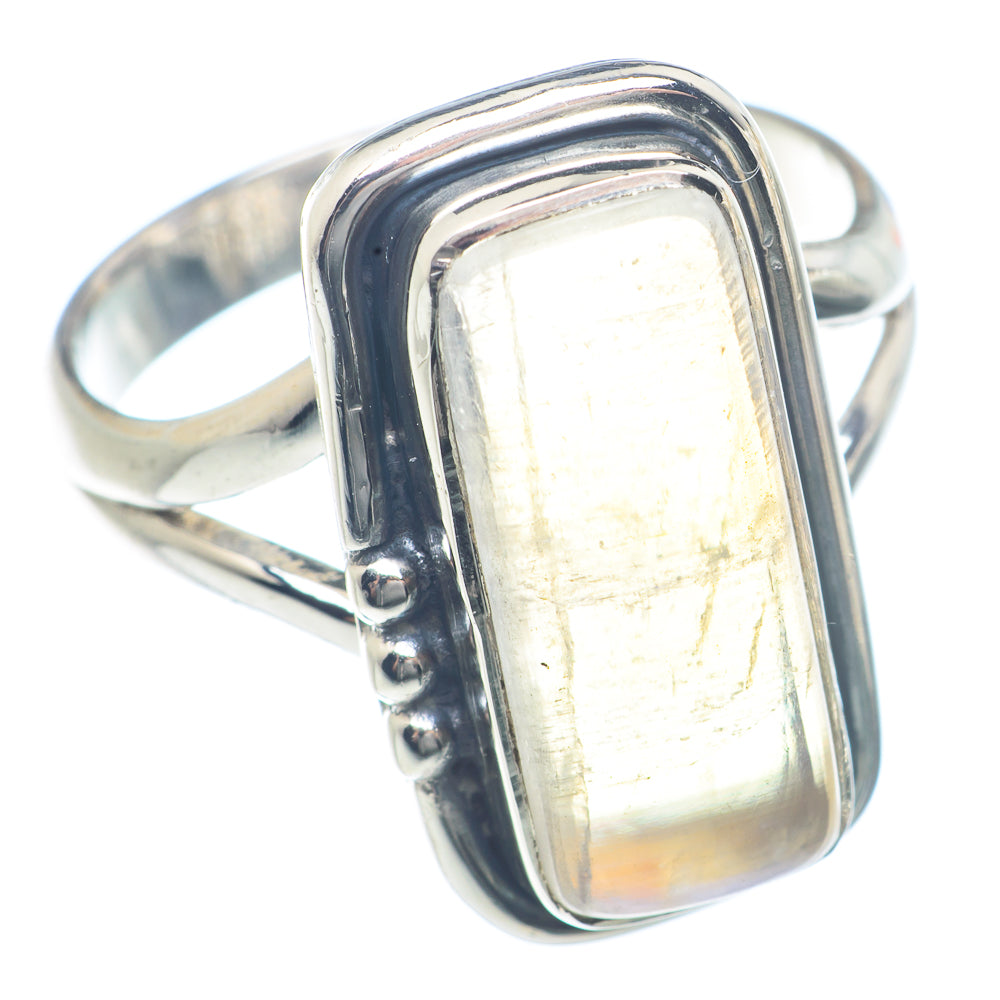 Rainbow Moonstone Rings handcrafted by Ana Silver Co - RING71958