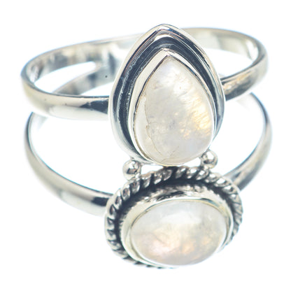 Rainbow Moonstone Rings handcrafted by Ana Silver Co - RING71991