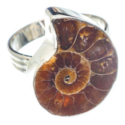 Ammonite Fossil Rings handcrafted by Ana Silver Co - RING72005